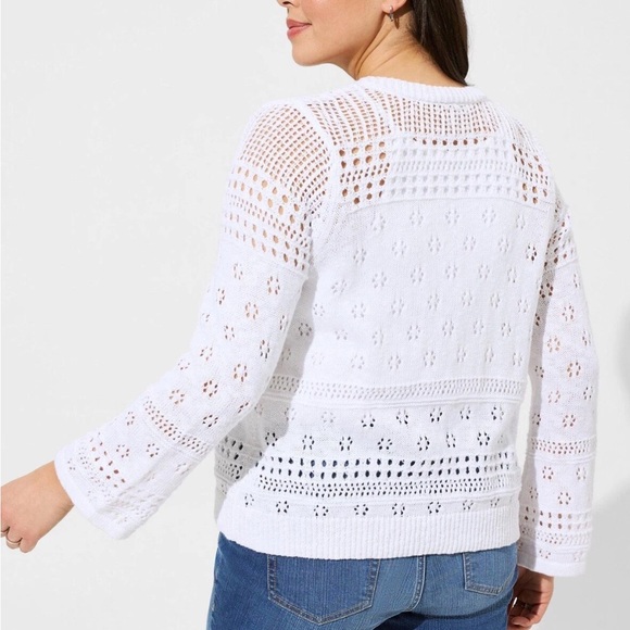 Torrid White Open-Knit Cardigan - Picture 2 of 11